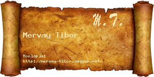Mervay Tibor névjegykártya
